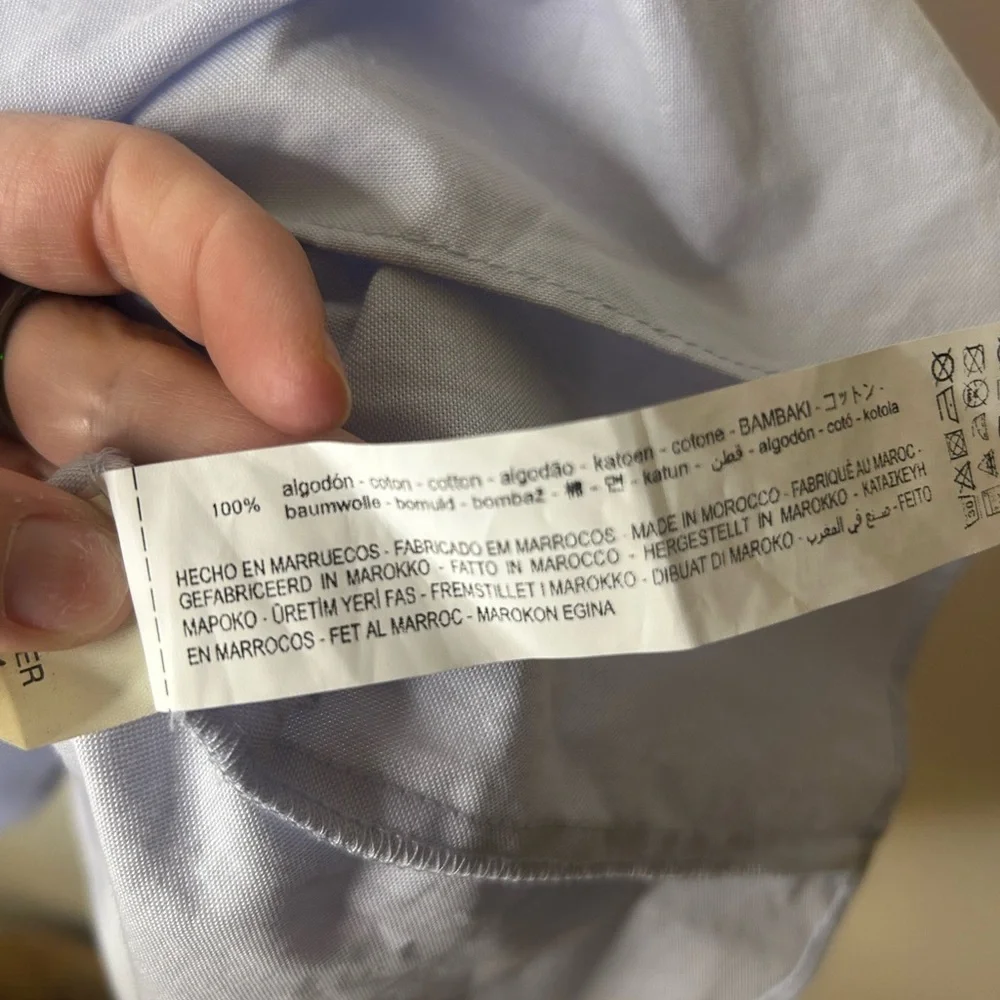 Zara Tiered Cotton Blue Oxford Dress - Picture 6 of 8